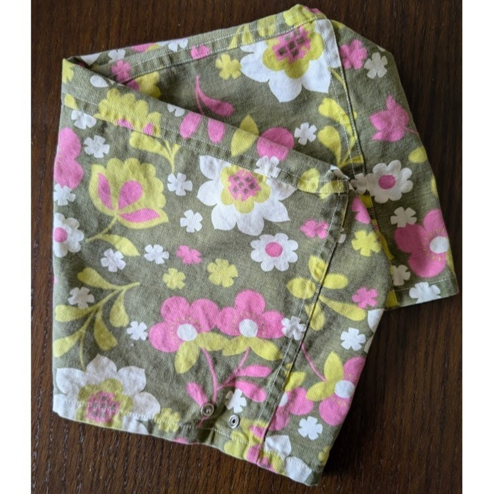 Vintage Sewing Machine Dust Cover Cute Retro Flowers Green Pink 16x8x4
